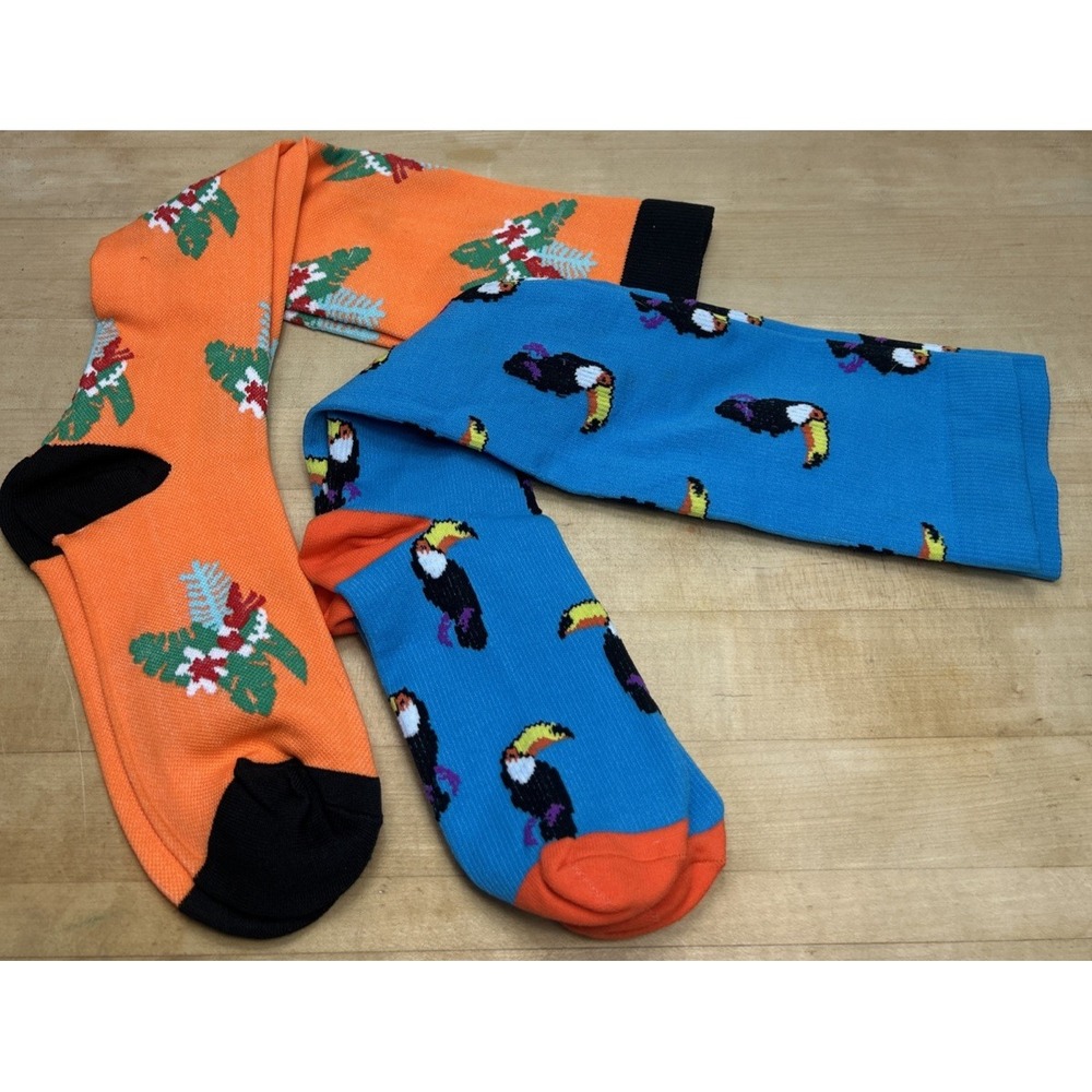Lot Of‎ 2 Compression Knee Socks Toucans And Mistletoe